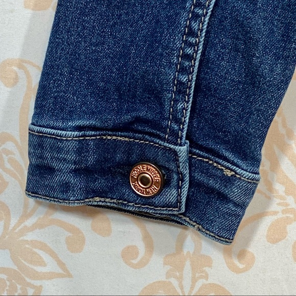 NWOT Nicole Miller Cropped Denim Jacket in Mid Blue S - Picture 8 of 13